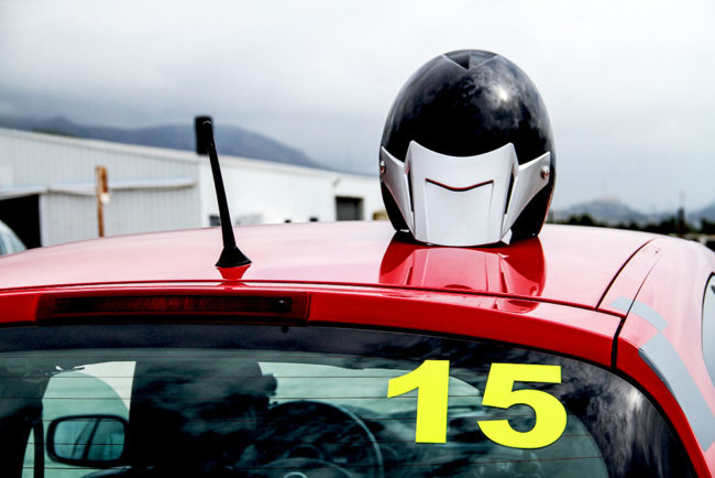 Renault Clio Sport and helmet